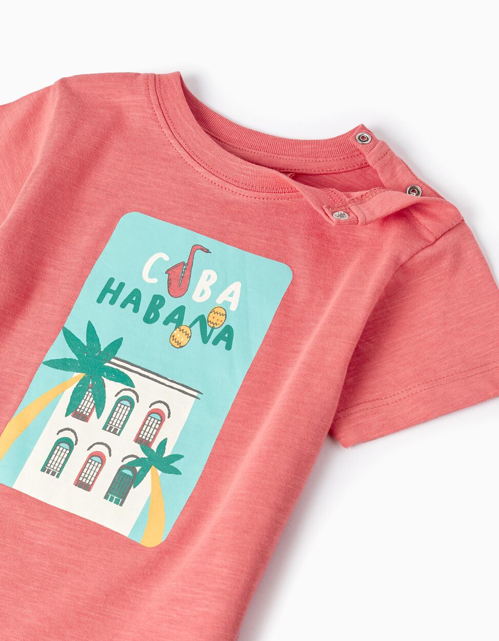 Comprar Online T-shirt de Algodão para Bebé Menino 'Cuba', Coral