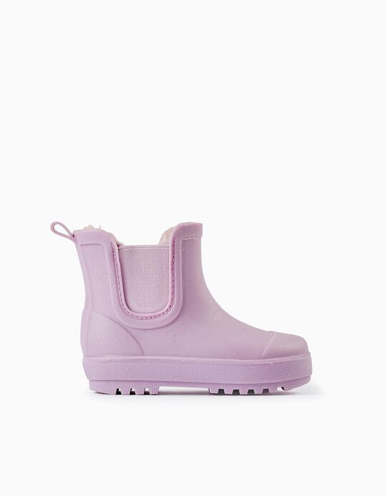 Rain Boots with Polar Lining for Baby Girls, Lilac