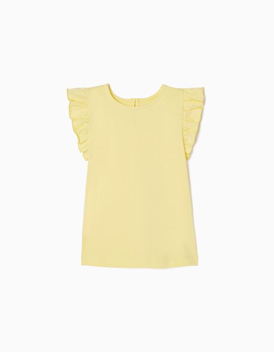 Sleeveless Cotton T-shirt for Girls, Yellow