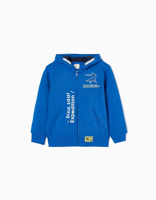 Cotton Hooded Jacket for Boys 'Dinosaurs', Blue