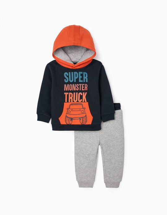 Tracksuit for Baby Boys 'Truck', Blue/Orange/Grey