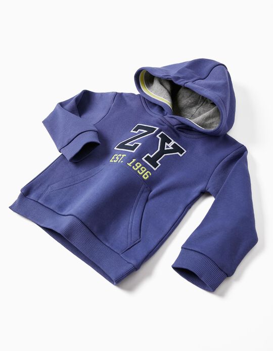 Cotton Hooded Sweatshirt for Baby Boys 'ZY 1996', Purple