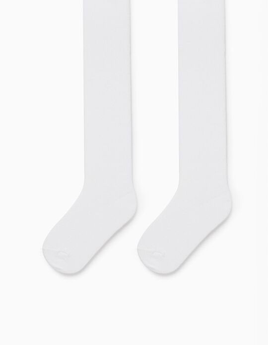 Anti-Pilling Tights for Baby Girls, White