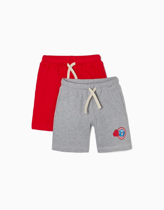 2 Shorts para Niño 'Capitán América', Rojo/Gris