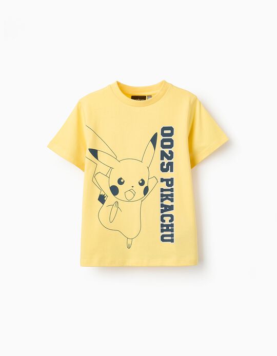 Buy Online Cotton T-shirt for Boys 'Pikachu', Yellow