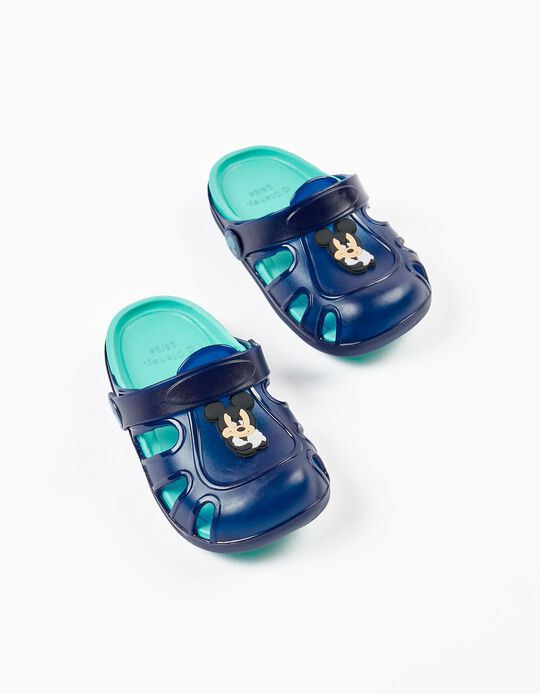 Clog Sandals for Baby Boys 'Mickey ZY Delicious', Dark Blue/Green