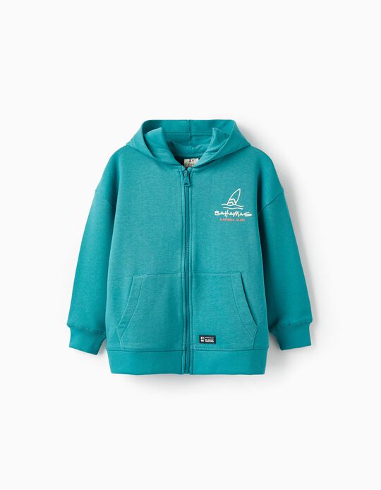 Buy Online Cotton Hooded Jacket for Boys 'Bahamas', Turquoise