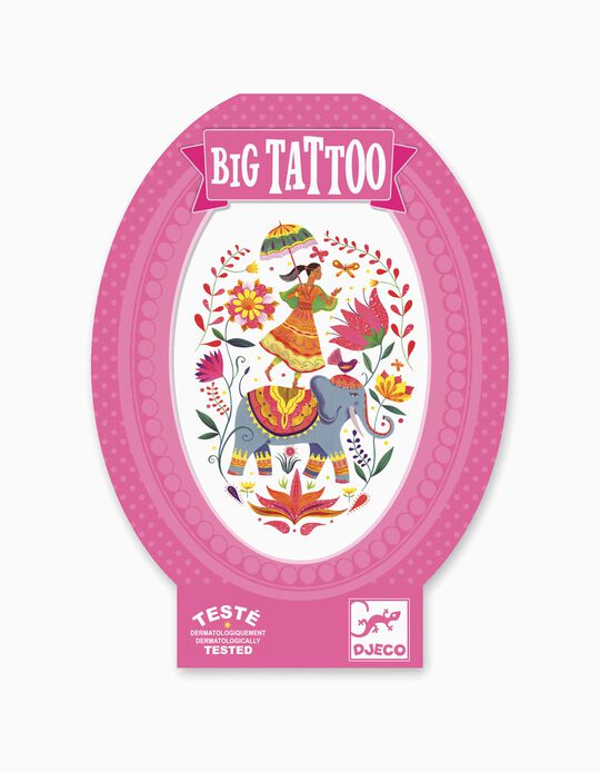 Tatuajes Big Tattoo Glitter Djeco Rose India 6A+