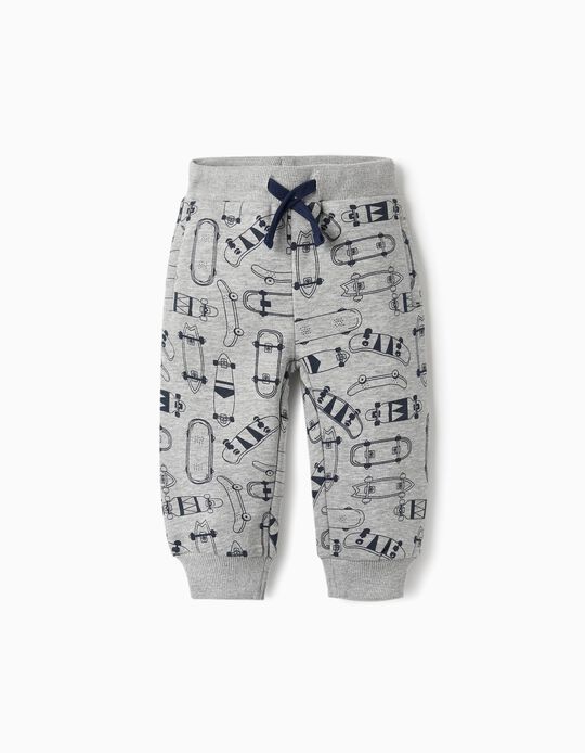 Carded Joggers for Baby Boy 'Skate', Grey