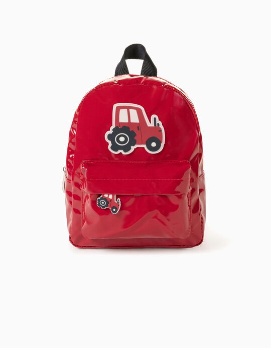 Waterproof Backpack for Boys 'Tractor', Red