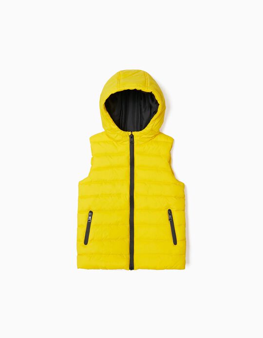 Hooded Gilet for Boys, Yellow