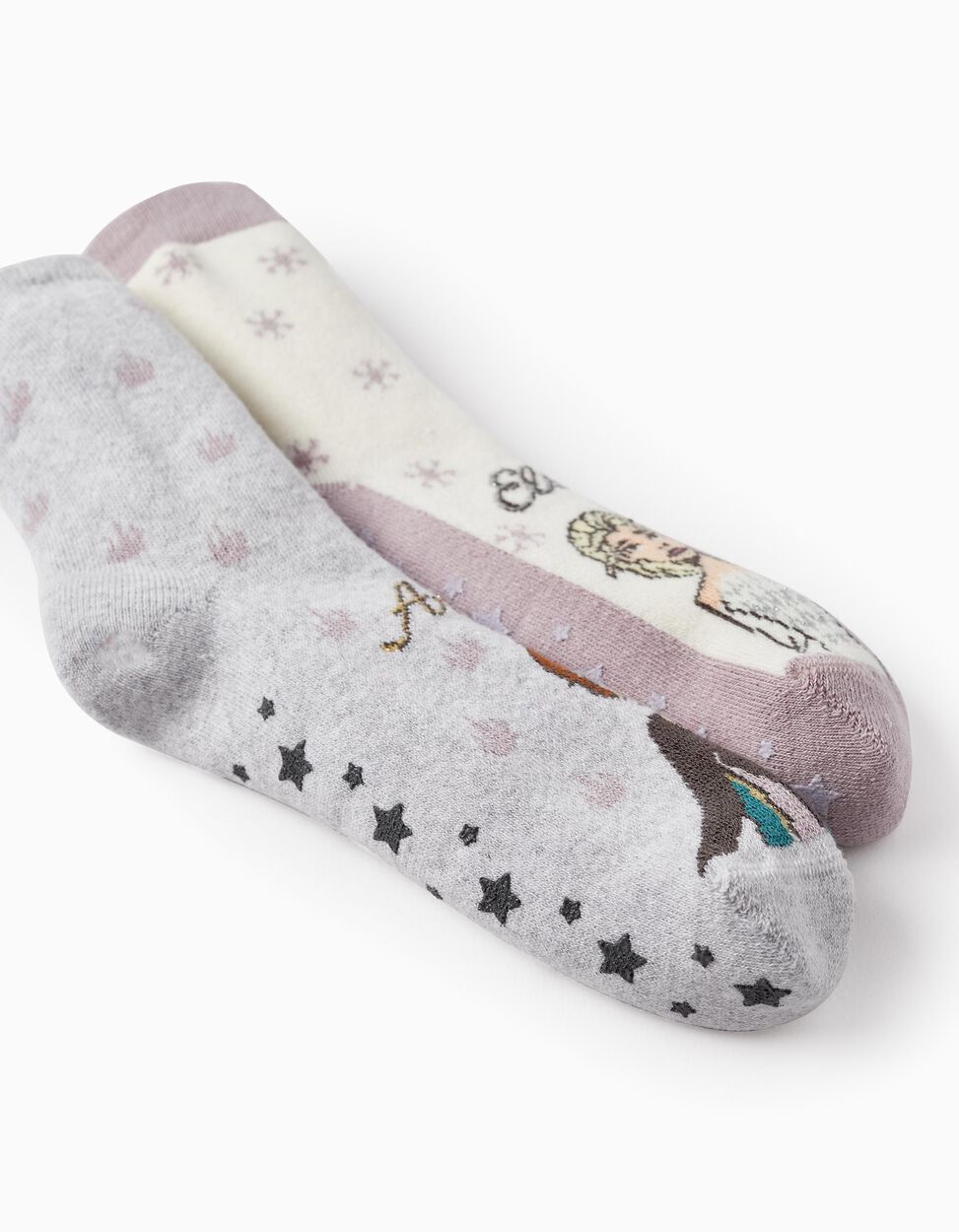 Pack de 3 calcetines de Frozen para niñas en lila y blanco