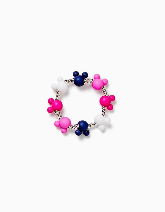 Bracelet Elastique Bébé et Fille 'Minnie', Rose/Blanc/Bleu