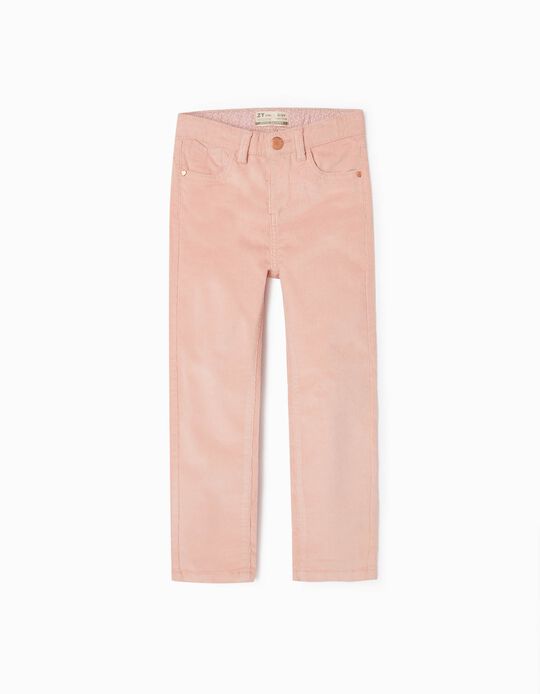 Cotton Corduroy Trousers for Girls 'Skinny Fit', Pink