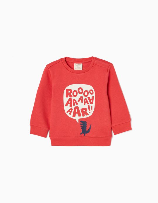Cotton Sweatshirt for Baby Boys 'Dinosaur', Red