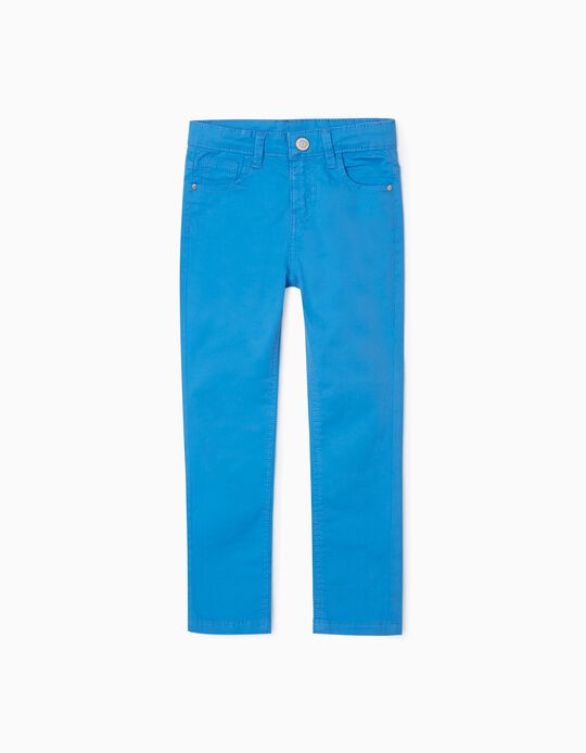Pantalon Sergé Garçon 'Slim Fit', Bleu