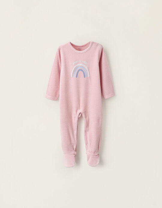 Comprar Online Babygrow de Veludo para Bebé Menina 'Arco-Íris', Rosa