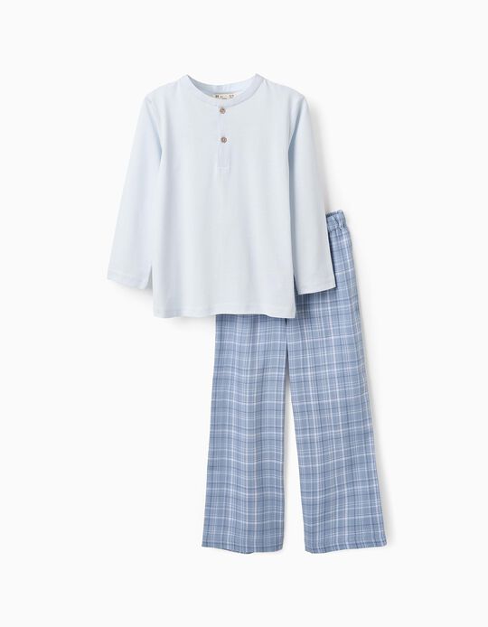 Comprar Online Pijama de Algodão com Xadrez para Menino, Azul