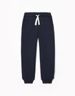 Joggers with Glittery Stripe for Girls, Dark Blue