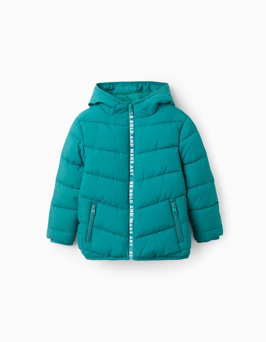 Buy Online Hooded Puffer for Boys, Turquoise