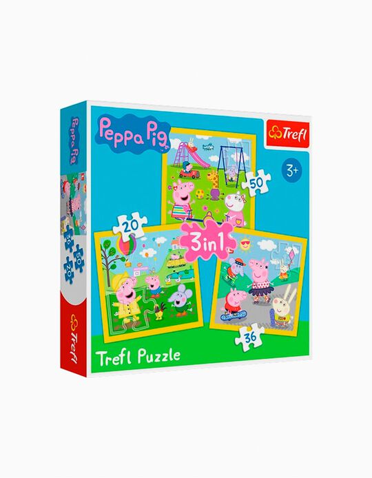 3 in 1 Puzzle Peppa Pig Happy Days Trefl 3A+