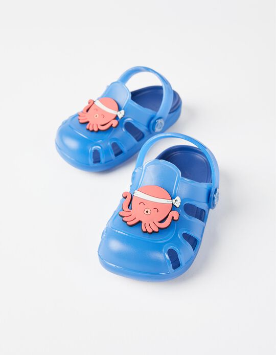 Sandalias Clogs para Bebé Niño 'Octopus Delicious', Azul