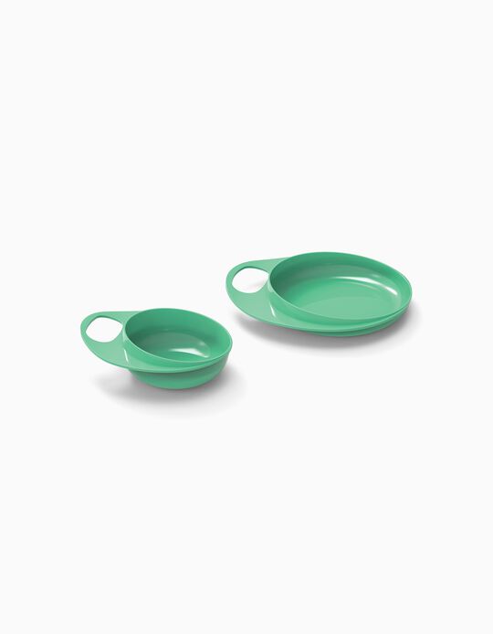 Bowl and Plate Set Nuvita EasyEating Green 6M+ 