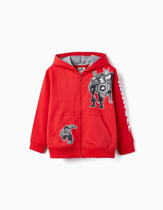 Cotton Hooded Jacket for Boys 'Avengers', Red