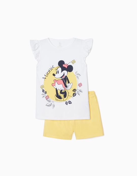 Pijama para Menina 'Nature Minnie', Branco/Amarelo