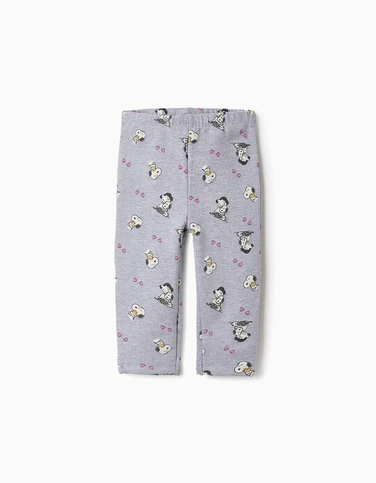 Comprar Online Leggings Cardadas para Bebé Menina 'Snoopy & Lucy', Cinza