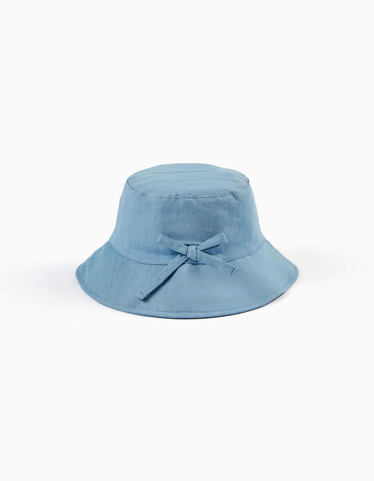 Sombrero con Solapa Media para Bebé y Niña, Azul