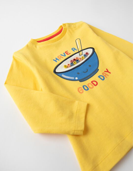 Long Sleeve T-Shirt for Baby Boys 'Good Day', Yellow