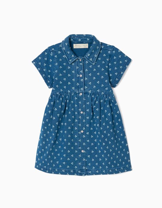 Denim Dress for Baby Girls 'Cherries', Blue