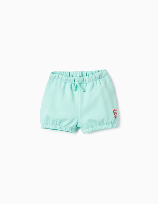 Cotton Shorts for Baby Girls 'Cha Cha Cha', Mint