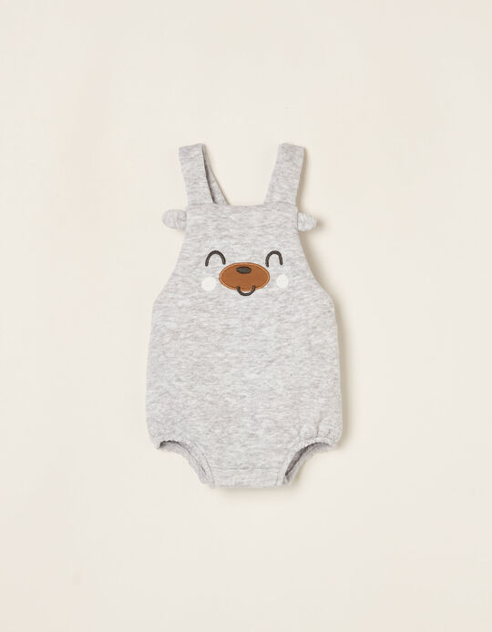 Padded Jumpsuit with Texture for Newborn Baby Boys 'Cute', Grey