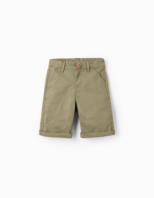 Cotton Chino Shorts for Boys 'Midi', Green