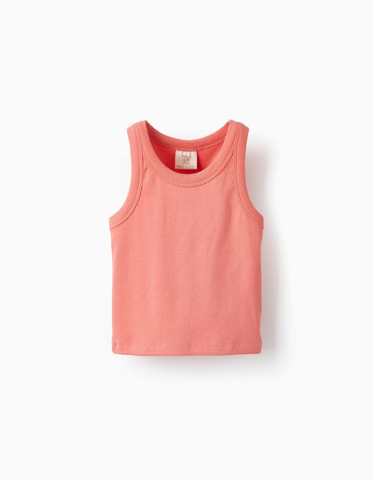 T-Shirt Canelada para Menina, Coral