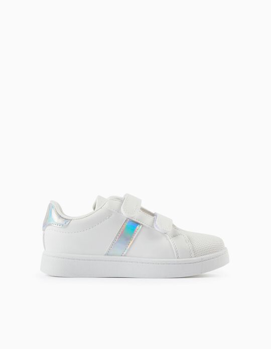 Trainers for Girls, White/Iridescent