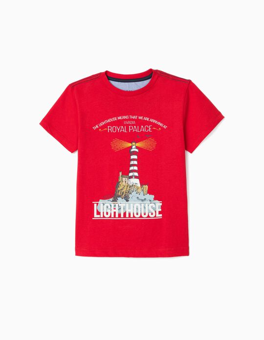 T-Shirt for Boys 'Lighthouse', Red