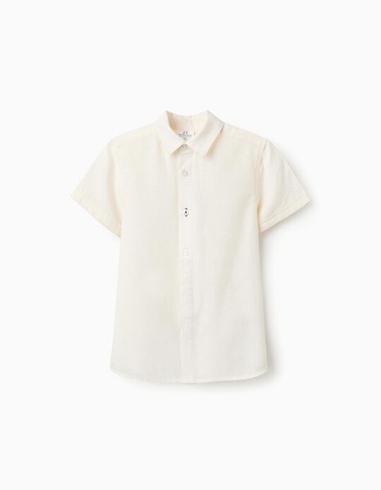 Comprar Online Camisa com Viscose, Algodão e Linho para Menino 'B&S', Branco