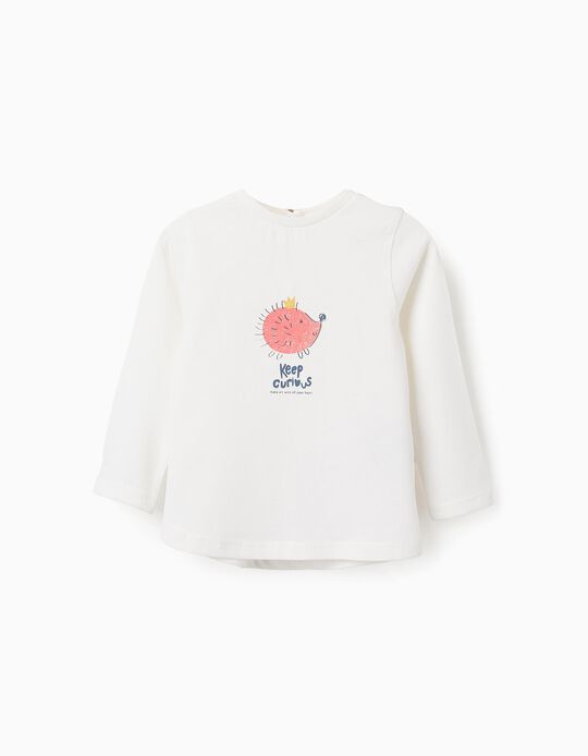 Comprar Online T-shirt de Manga Comprida para Bebé Menina 'Ouriço', Branco