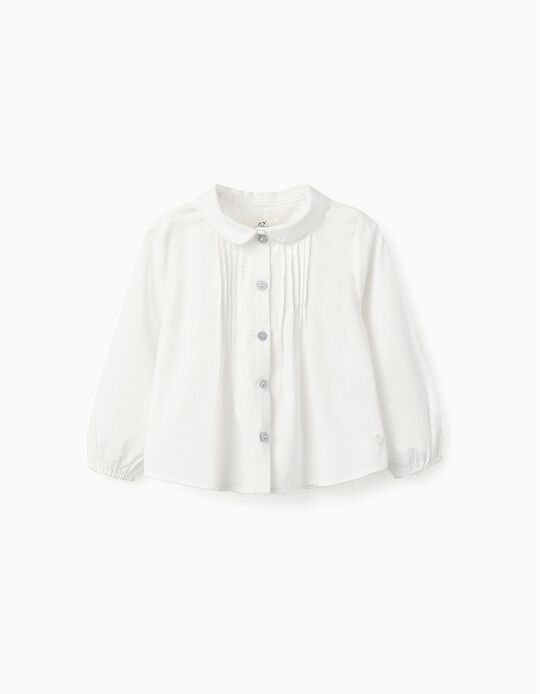 Comprar Online Camisa de Algodón para Bebé Niña, Blanco