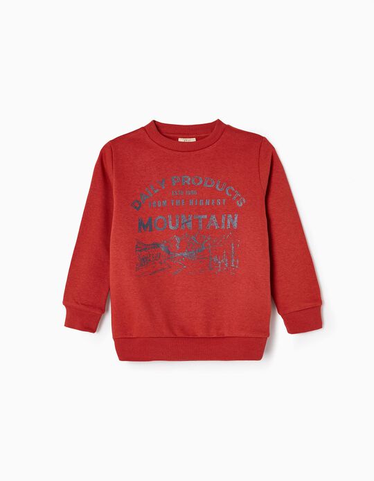 Brushed Cotton Sweatshirt for Boys 'Daily Products', Orange