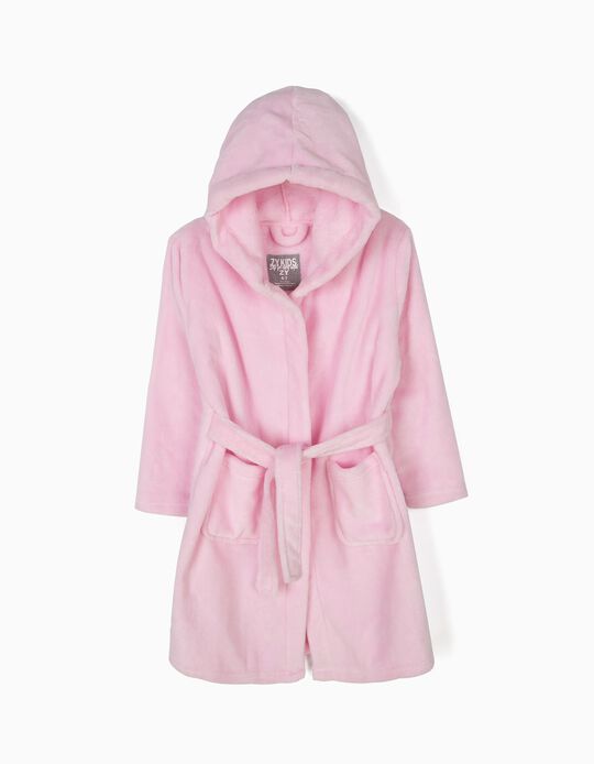 Hooded Robe for Girls, Pink