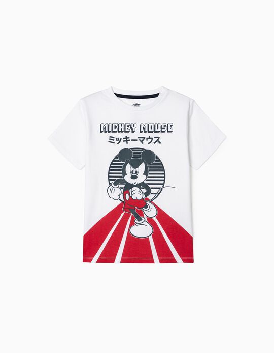 T-Shirt Garçon 'Mickey in Japan', Blanc
