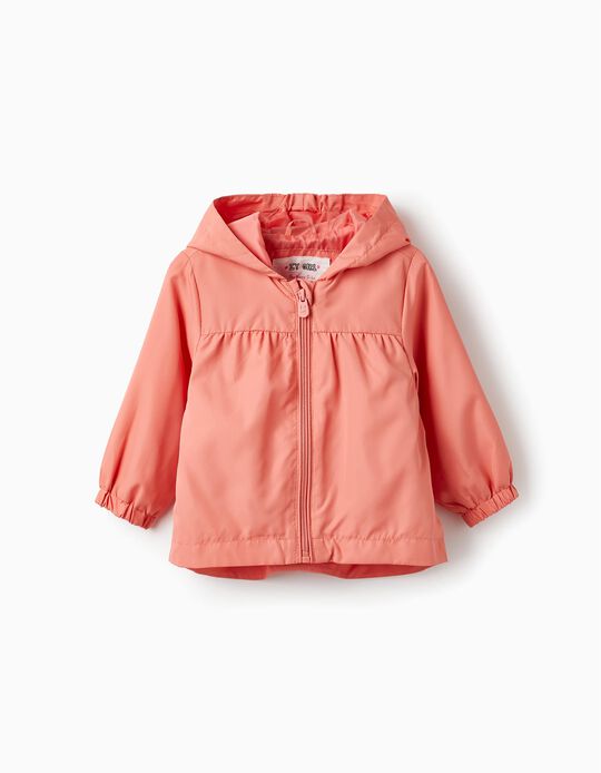 Hooded Windbreaker Jacket for Baby Girls, Light Pink