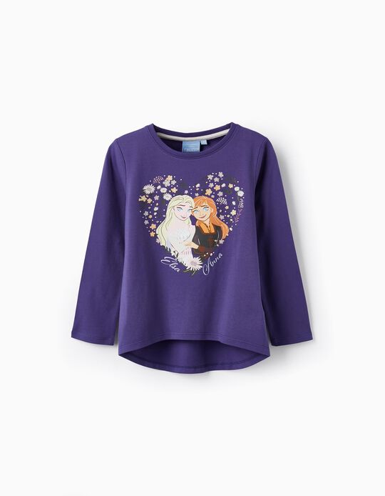 T-Shirt em Algodão com Purpurinas para Menina 'Frozen', Lilás