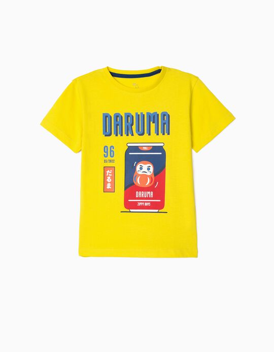 T-Shirt Garçon 'Daruma', Jaune