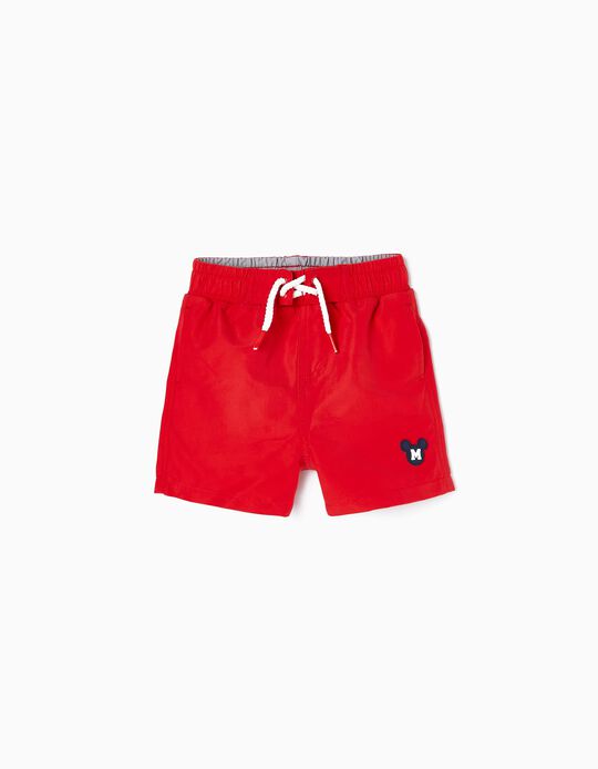 Swim Shorts UV 80 Protection for Baby Boys 'Mickey', Red