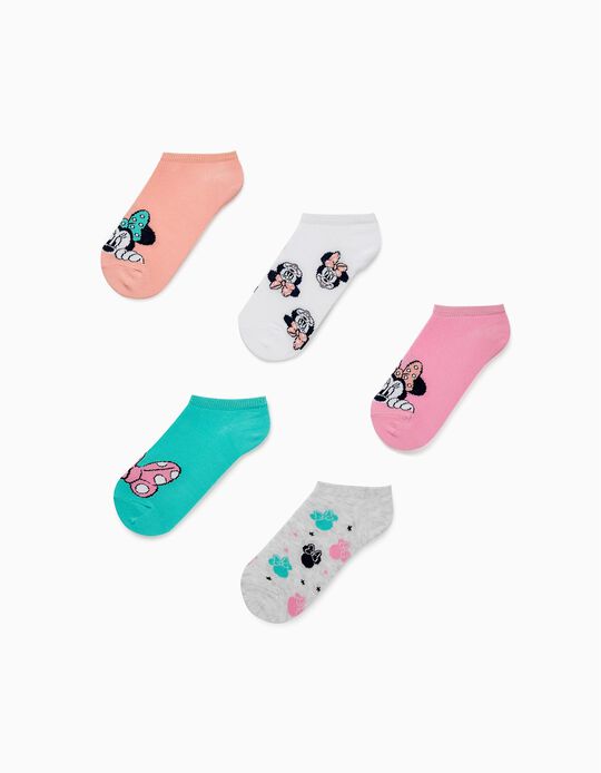 5 Pairs of Socks for Girls 'Minnie', Multicoloured